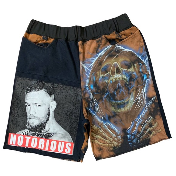 1 of 1 Custom Shorts, Bad Boys design, Metal, Notorious, Skull elastic waistband - Picture 1 of 6